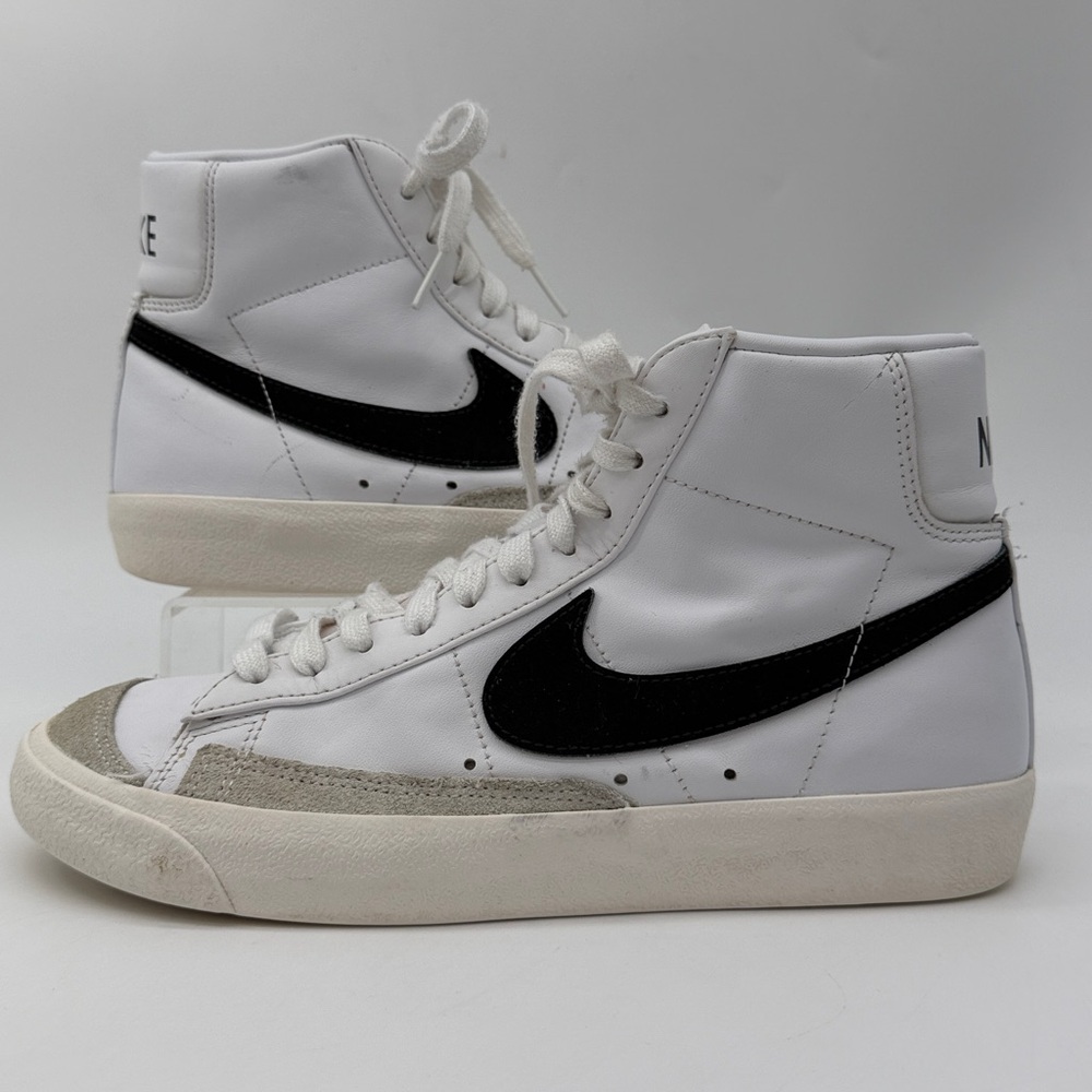 Nike Blazer Mid 77 Vintage White Black Leather Suede Women's Size 8 CZ1055-100
